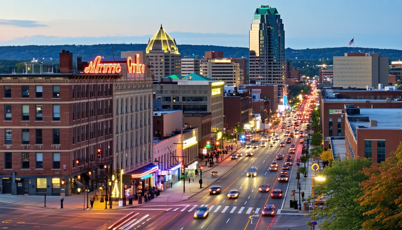 image of Nashville TN with a music theme and view of downtown broadway with all the bars-1